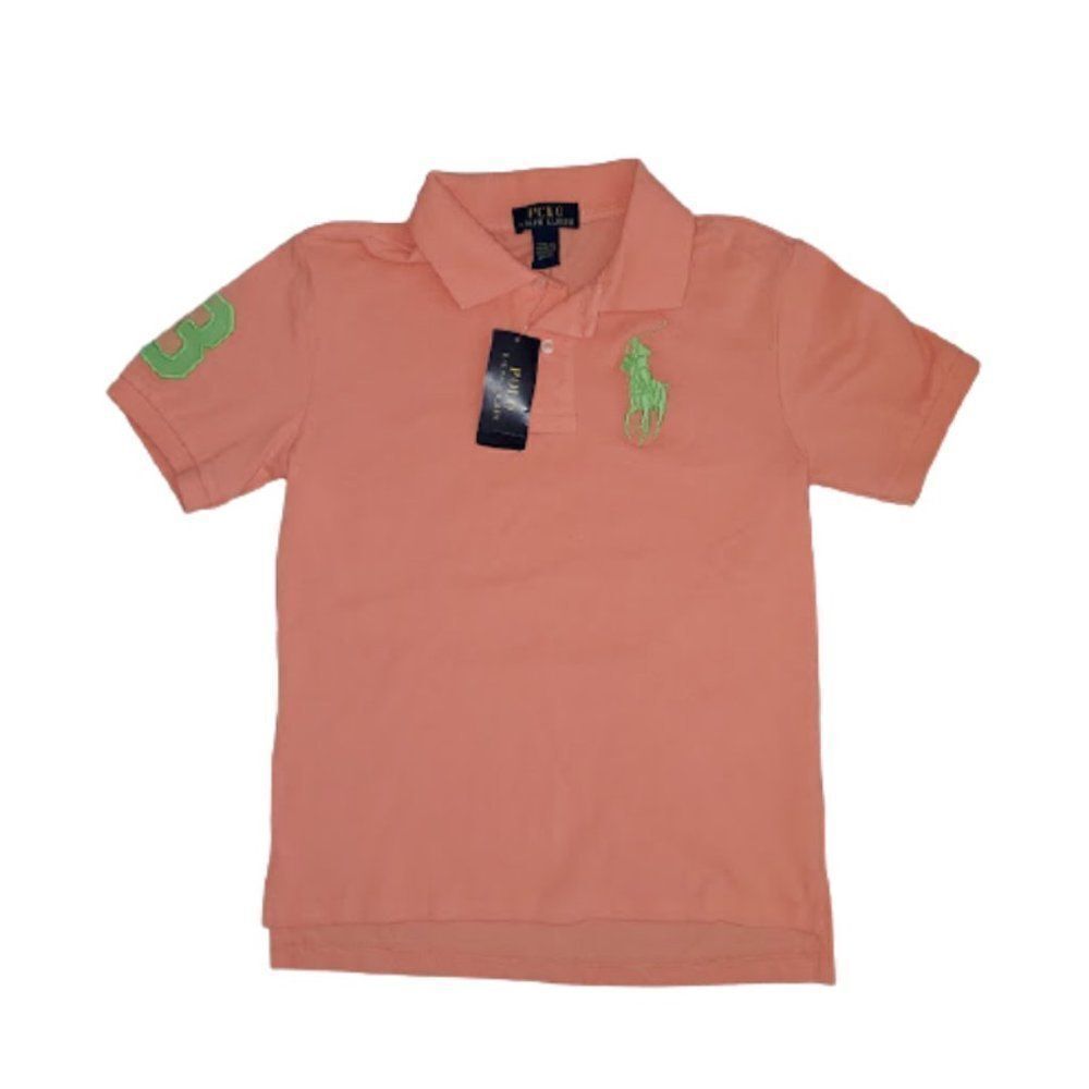 Ralph Lauren boy's peach color short sleeve Comfort Polo T Shirt Size M